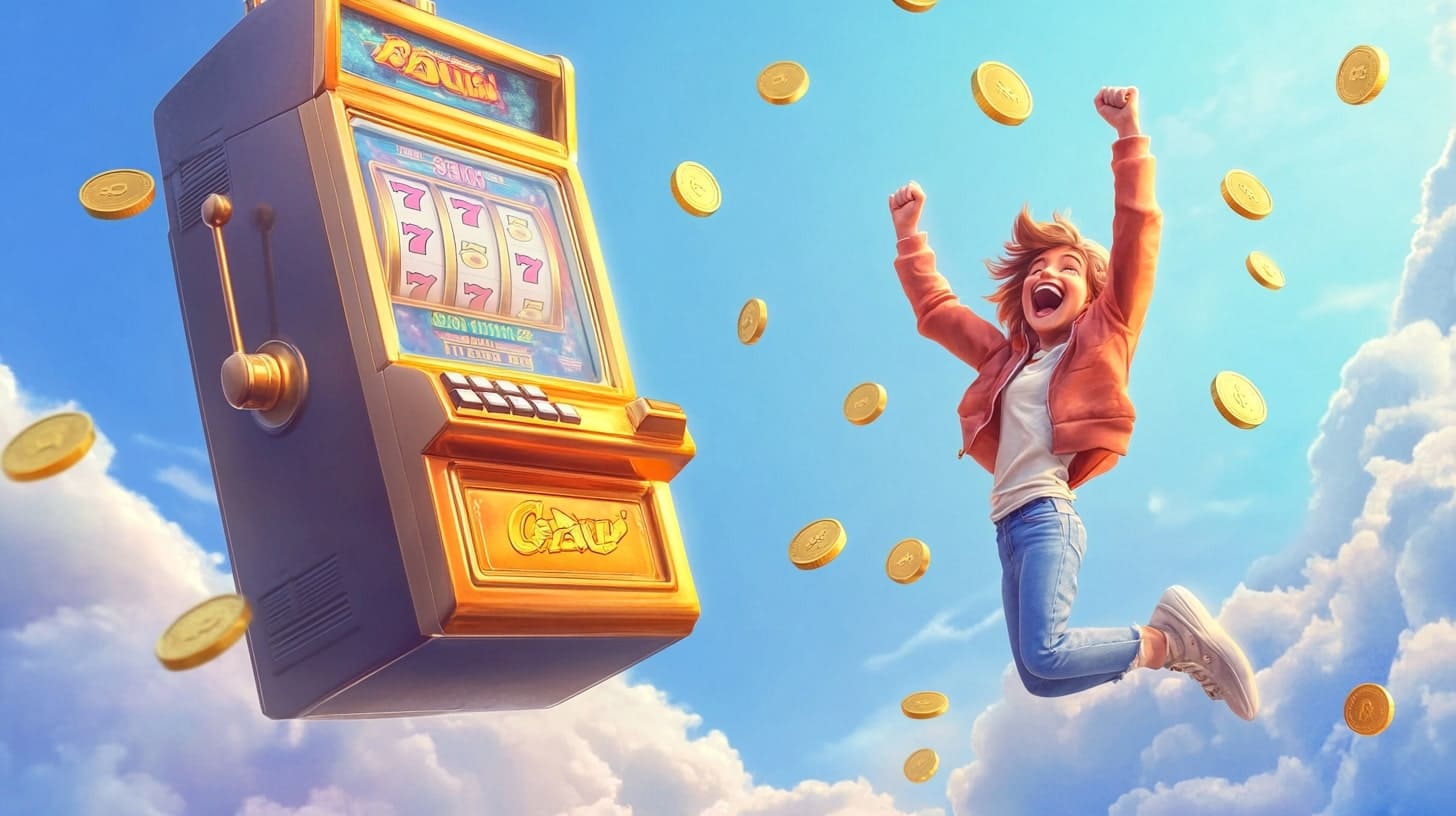 Excited player hitting a jackpot on 399BET slots