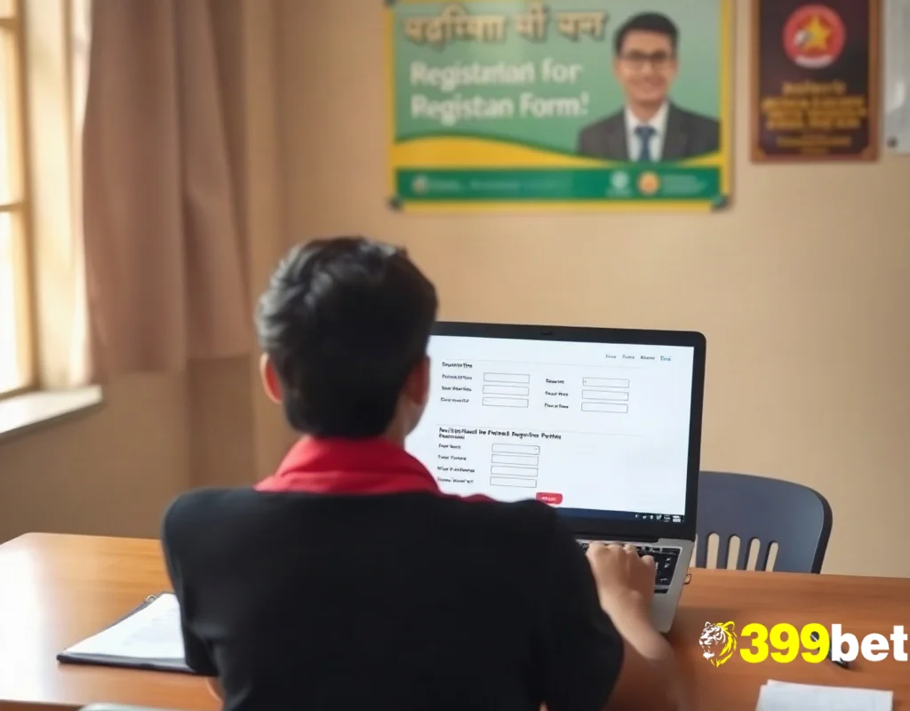 399BET রেজিস্ট্রেশন ফর্ম পূরণ করার দৃশ্য