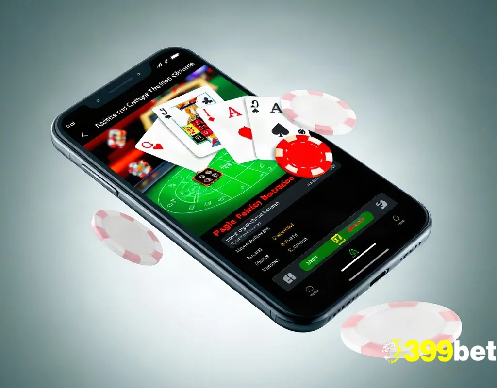 399BET অ্যান্ড্রয়েড অ্যাপের ইন্টারফেসসহ স্মার্টফোন