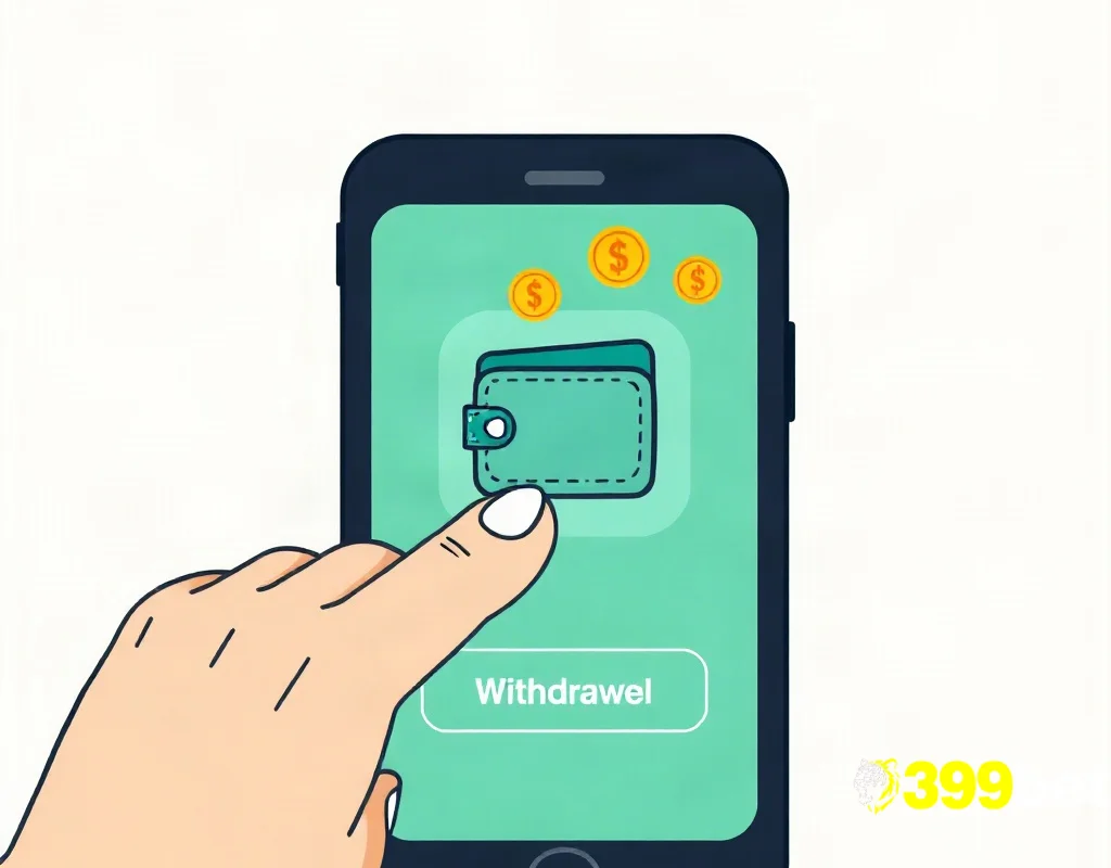 399BET উত্তোলনের ধাপে ধাপে পদ্ধতি দেখানো মোবাইল ইন্টারফেস